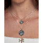 Evil Eye Double Coin Necklace-Luv AJ-1000 Palms