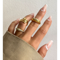 Florette Ridged Signet Ring-Luv AJ-1000 Palms